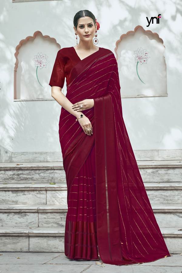 Ynf Gandhari Mukaish Stylish Fancy Party Wear Georgette Latest Saree Collection